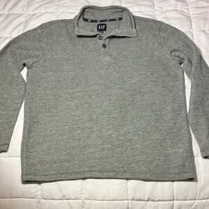 GAP Knit Mock Neck Pullover Button Cotton Blend Rifle Green